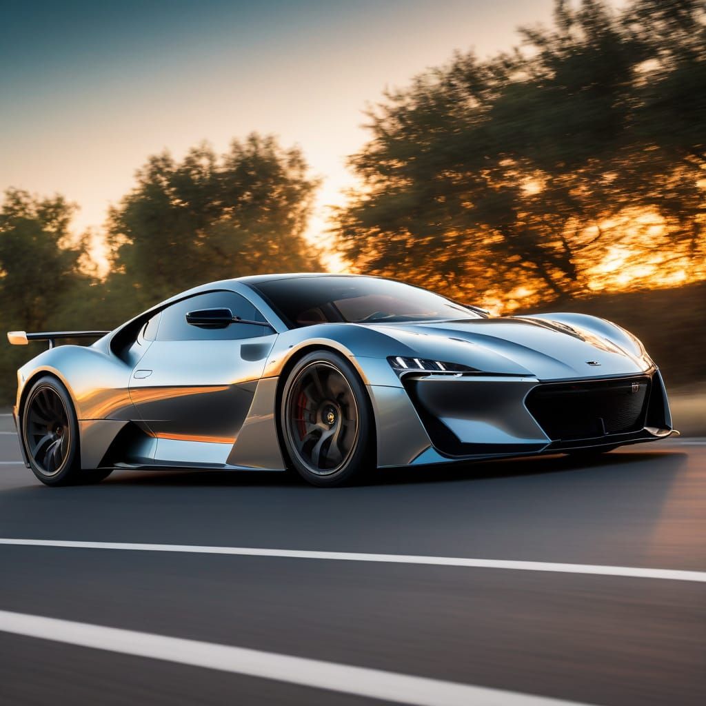 Luxury Vehicle in Golden Sunset Light