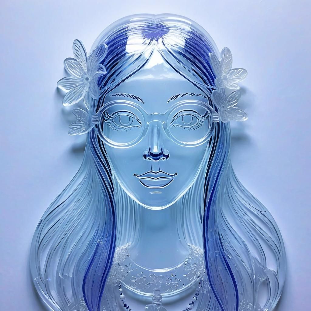 Ethereal Polycarbonate Hippy Girl in Translucent Style