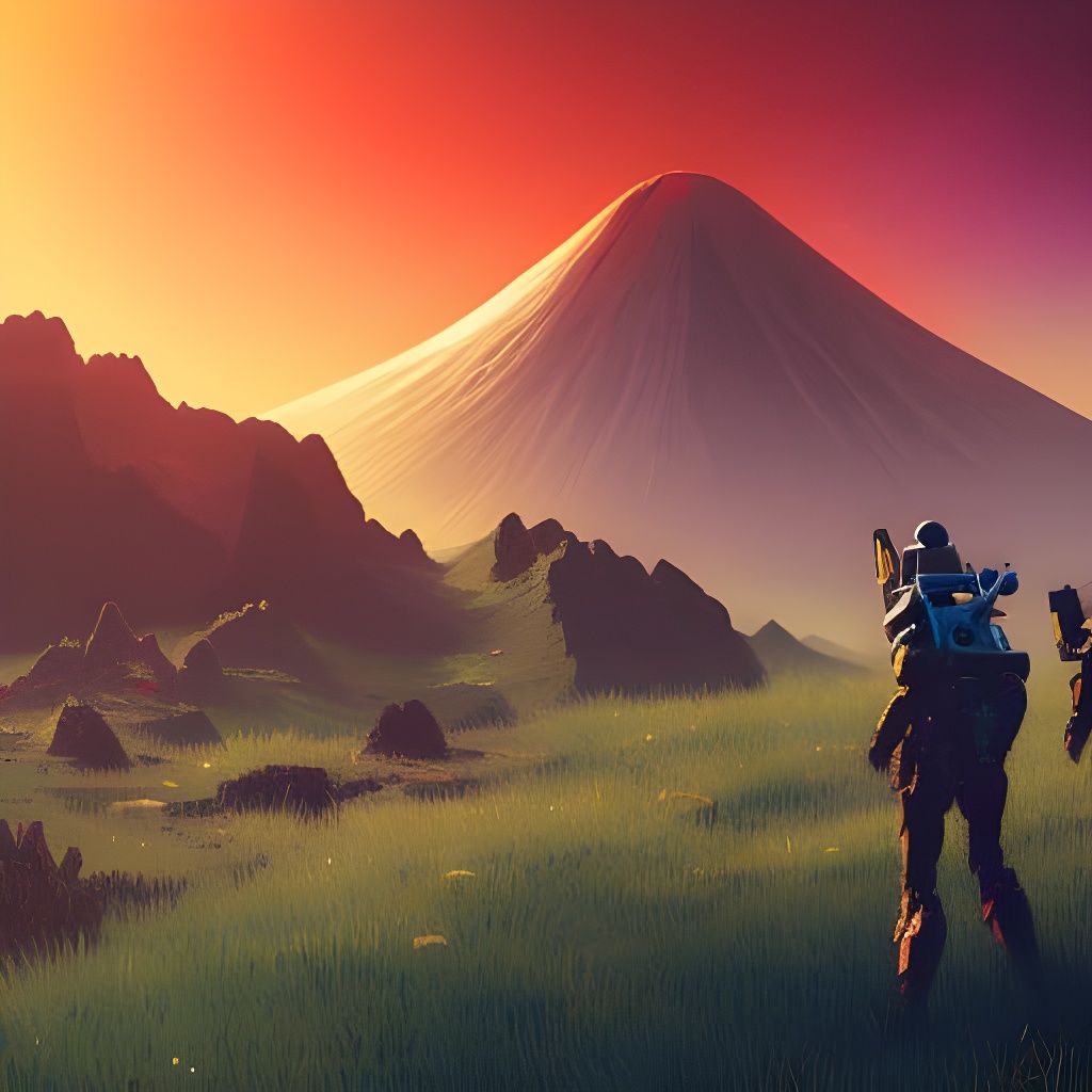 Detailed Volcanic Landscape Inspired by No Man's Sky