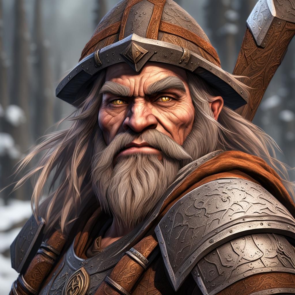 Dwarven Woman with Axe, Fantasy Concept Art