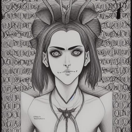Sad Princess Portrait in Manga Style