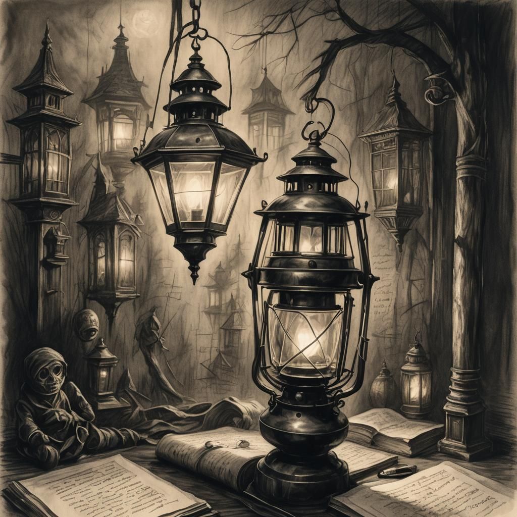 Eerie Charcoal Diary Page with Erased Word