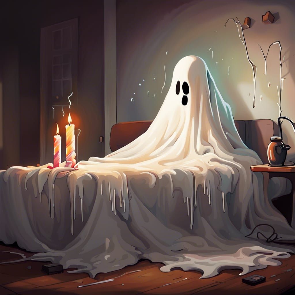 Supercute Ghost in Graffiti Art Style