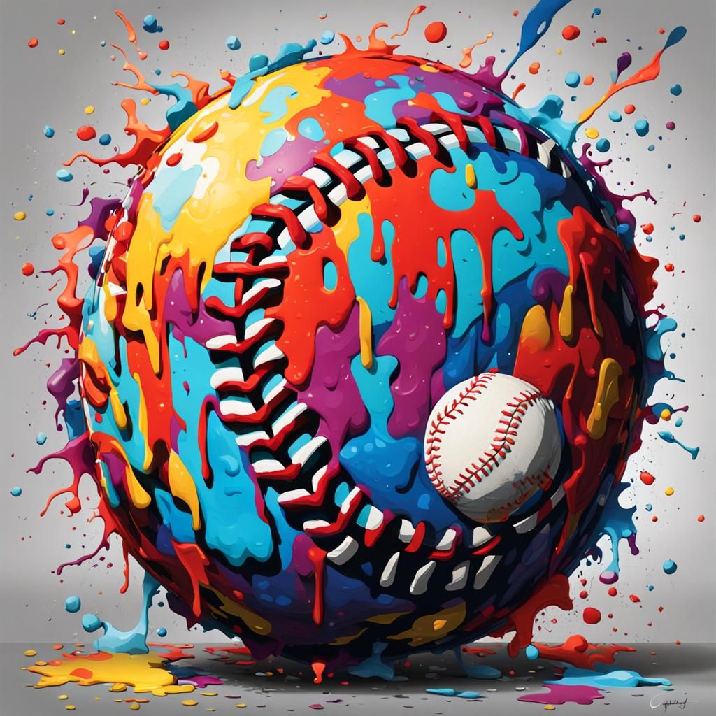 Baseball Piñata in Graffiti Splash Art Style
