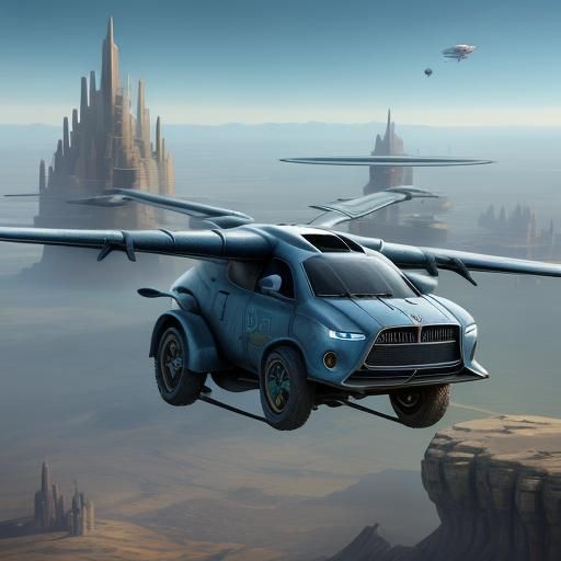 Family Adventure to Alien City in Flying Car