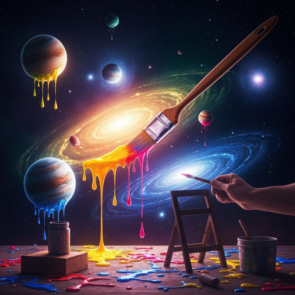 Artist Paints Universe With Dripping Cosmic Colors