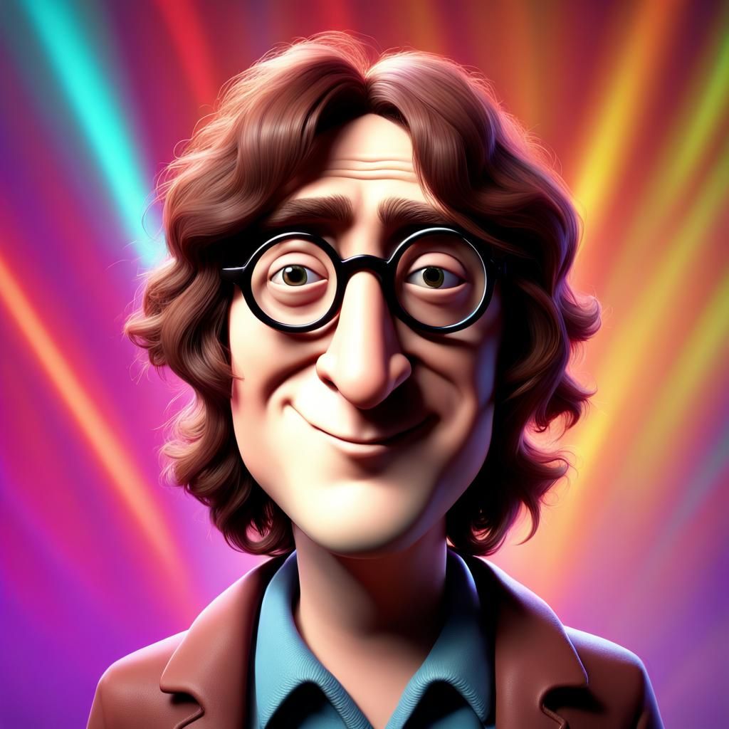 John Lennon as Sorcerer: Pixar-Style 3D Art