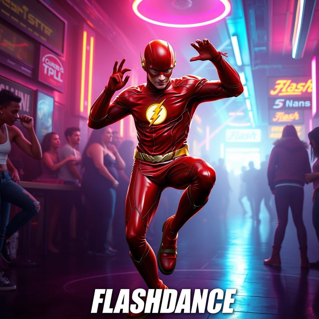 The Flash Dances in a Neon Nightclub