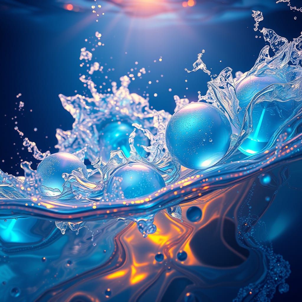 Iridescent Oceanic Wonders in Cyberpunk Style