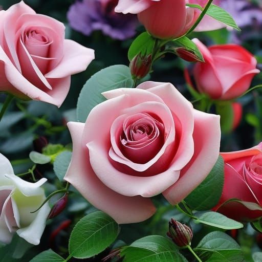 Dreamy Rose Flowers in Hyperrealistic Style