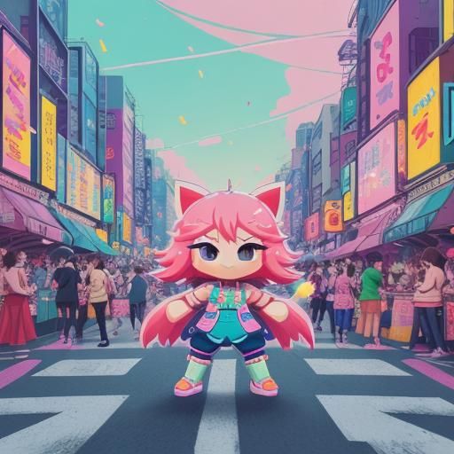 Shibuya Shopping Spree: 8-Bit Pixel Art