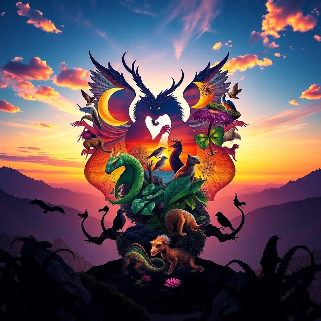 Mystical Creatures in Harmony: Ethereal Dreamscapes