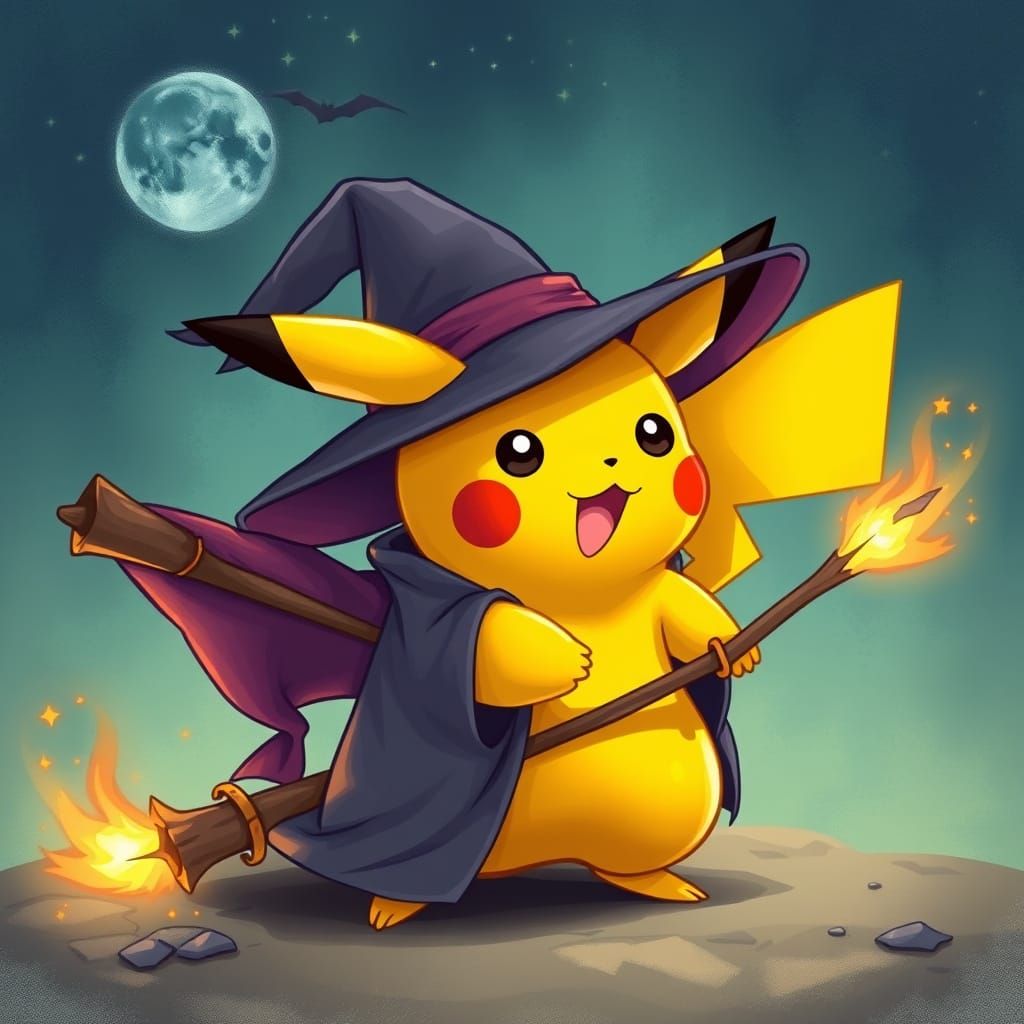 Pikachu Enchants in Whimsical Wizardry