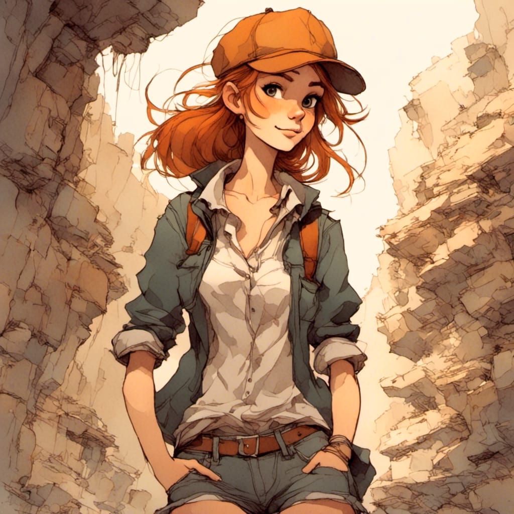 Fox-girl VIXEN, dressed like a tomboy.