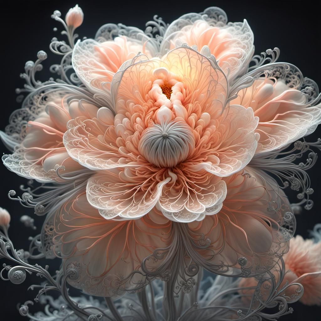 Luminous Bioluminescent Flower in Detailed Digital Art