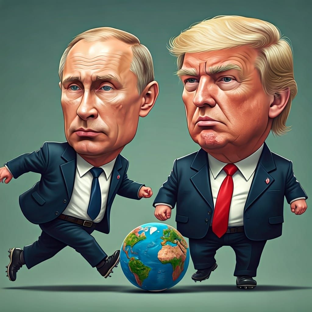 Political Caricature: World Leaders Play Soccer