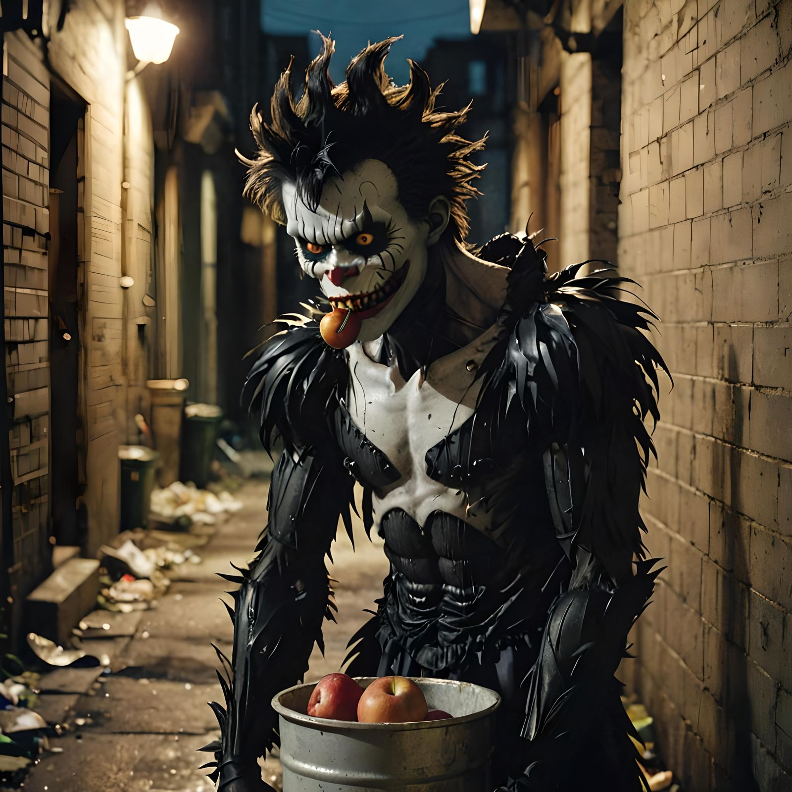 Hyperrealistic Ryuk from Death Note in Cinematic Style