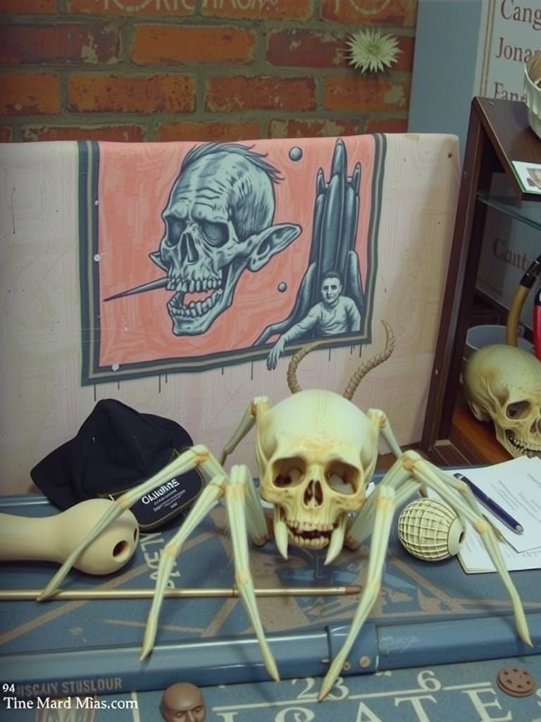 Gritty Spider Skull in Photogravure Style