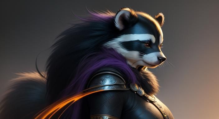 Remorseful skunk pondering life