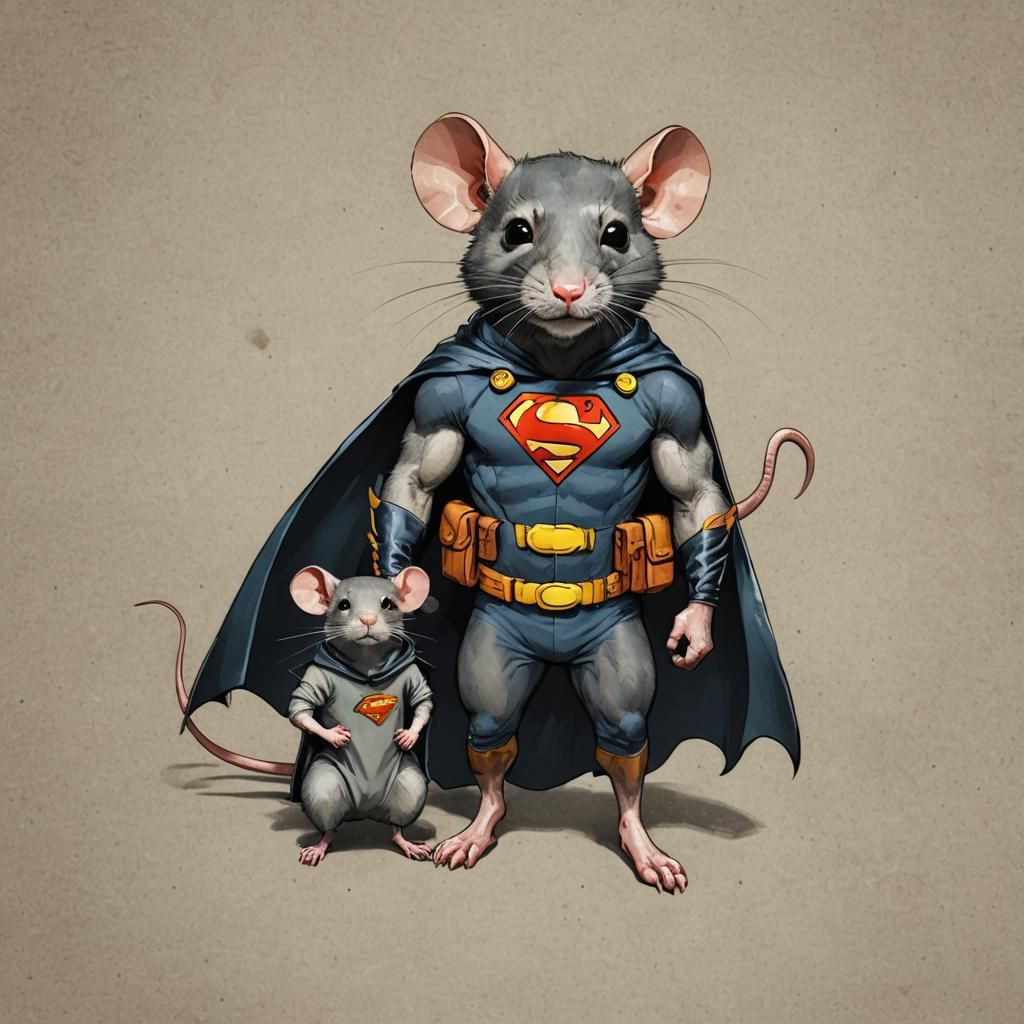 Rat Superhero and Sidekick Duo