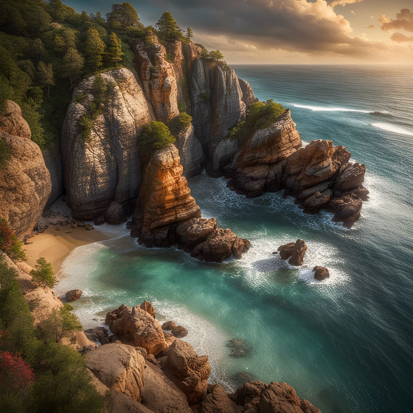 Hyperrealistic Shoreline: Textures, Colors, and Movement