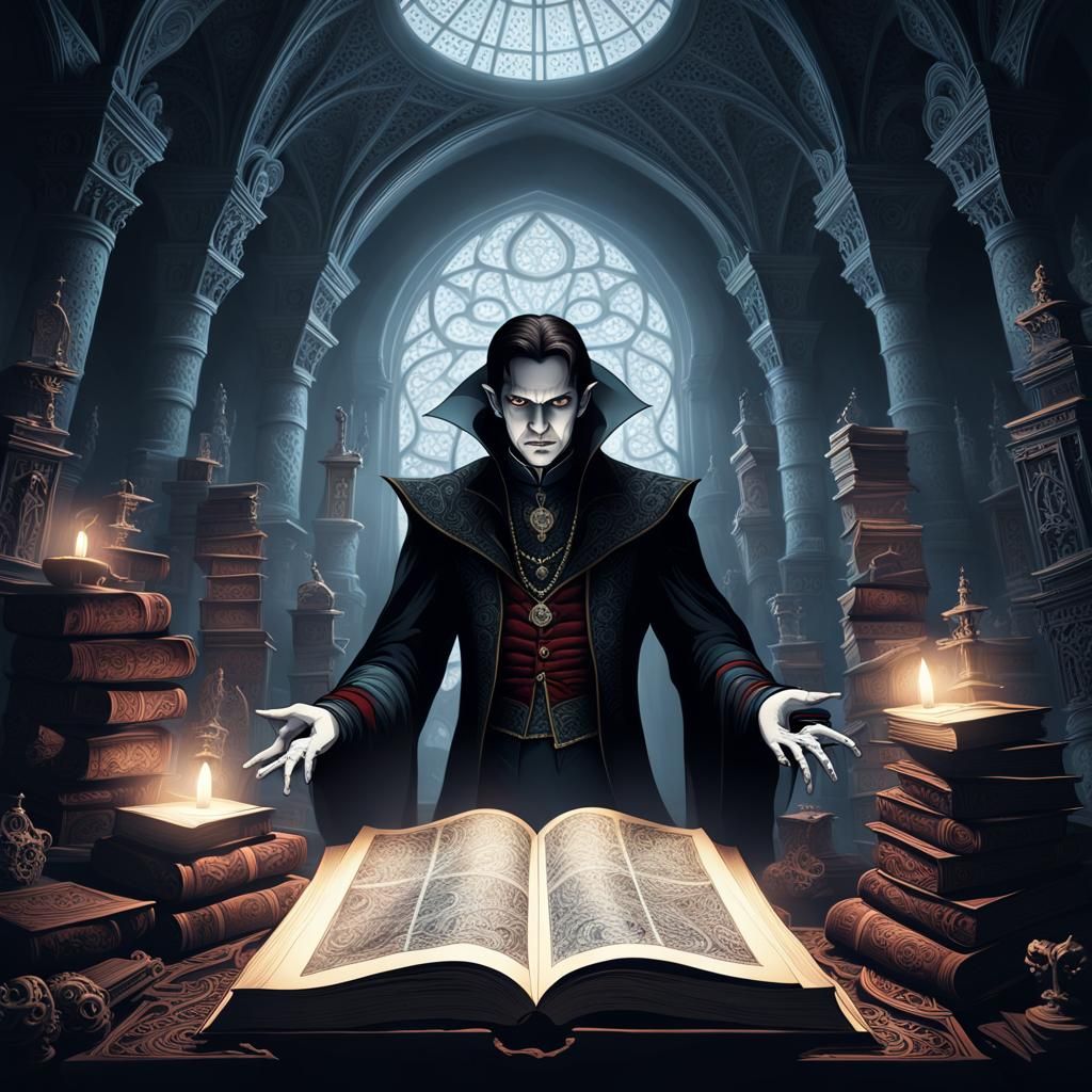 Mysterious Vampire Portrait in Dark Fantasy Style