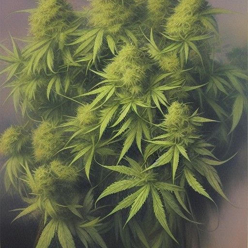Cannabis Oil Painting in Classical Realism Style