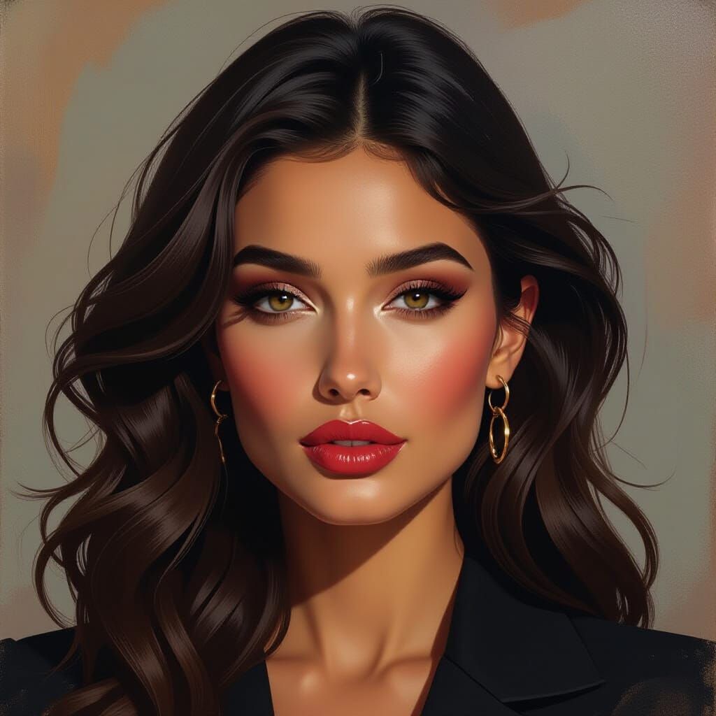 Detailed Oil Portrait With Mysterious Ambiance