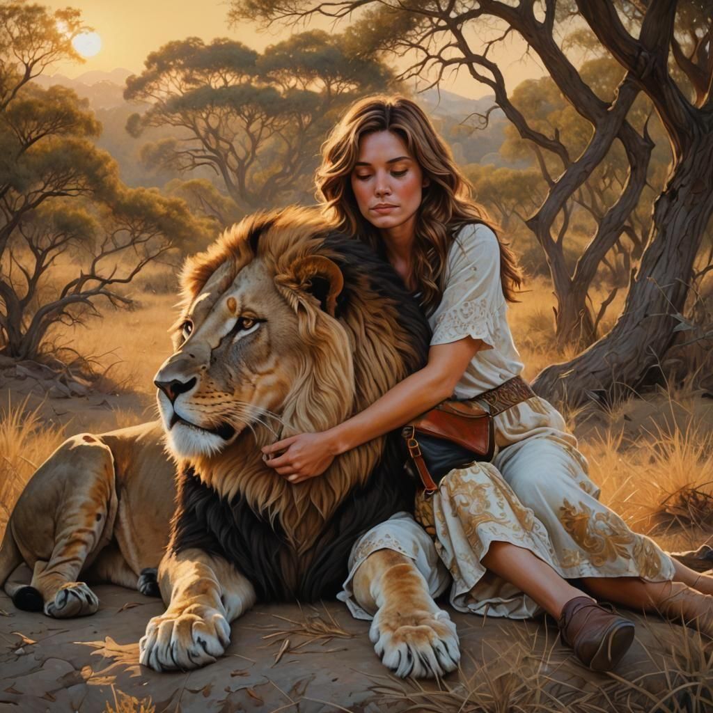 Leather Bag in Golden Hour, Oil Painting Style