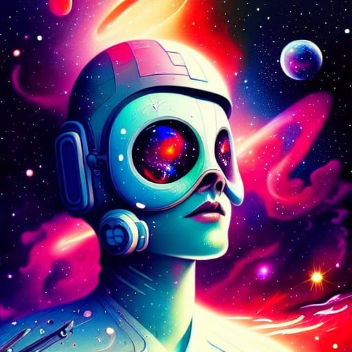 Vivid Galaxy Painting in Fantasy Art Style
