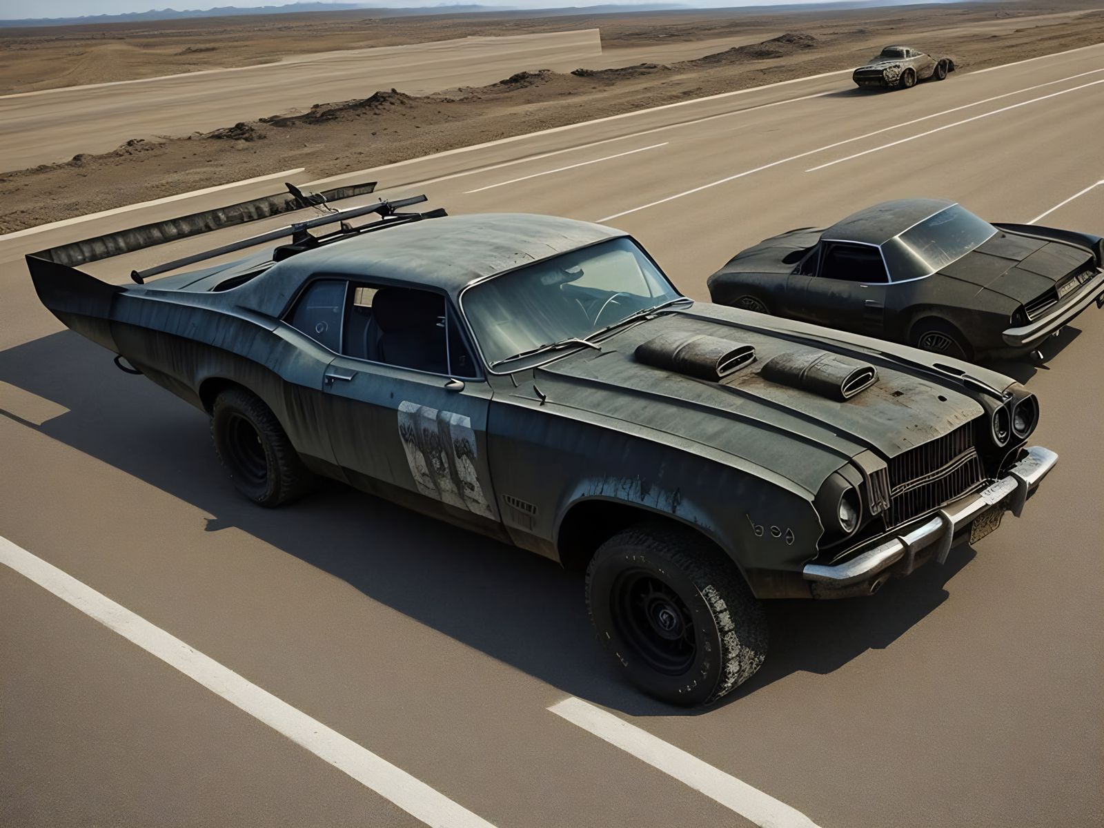 Mad Max car on the highway