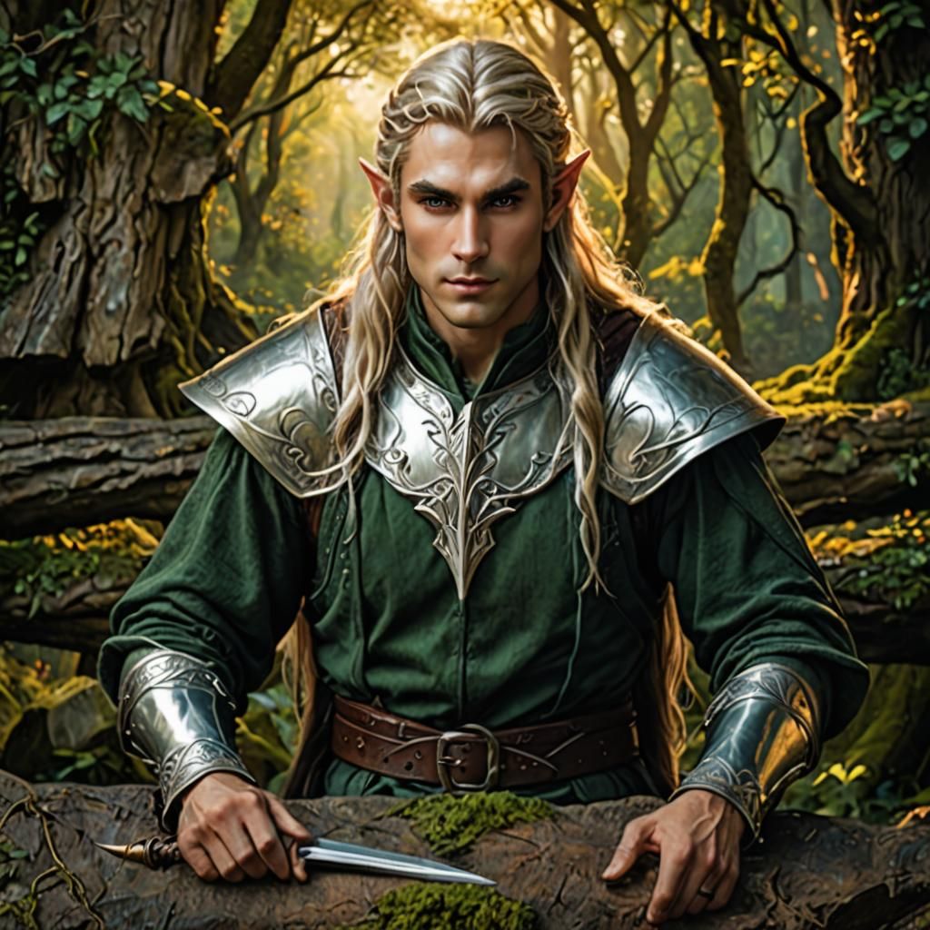 Elven Prince Portrait in a Deep Forest