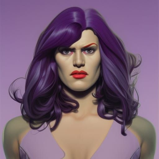She-Hulk Portrait in Comic Book Style
