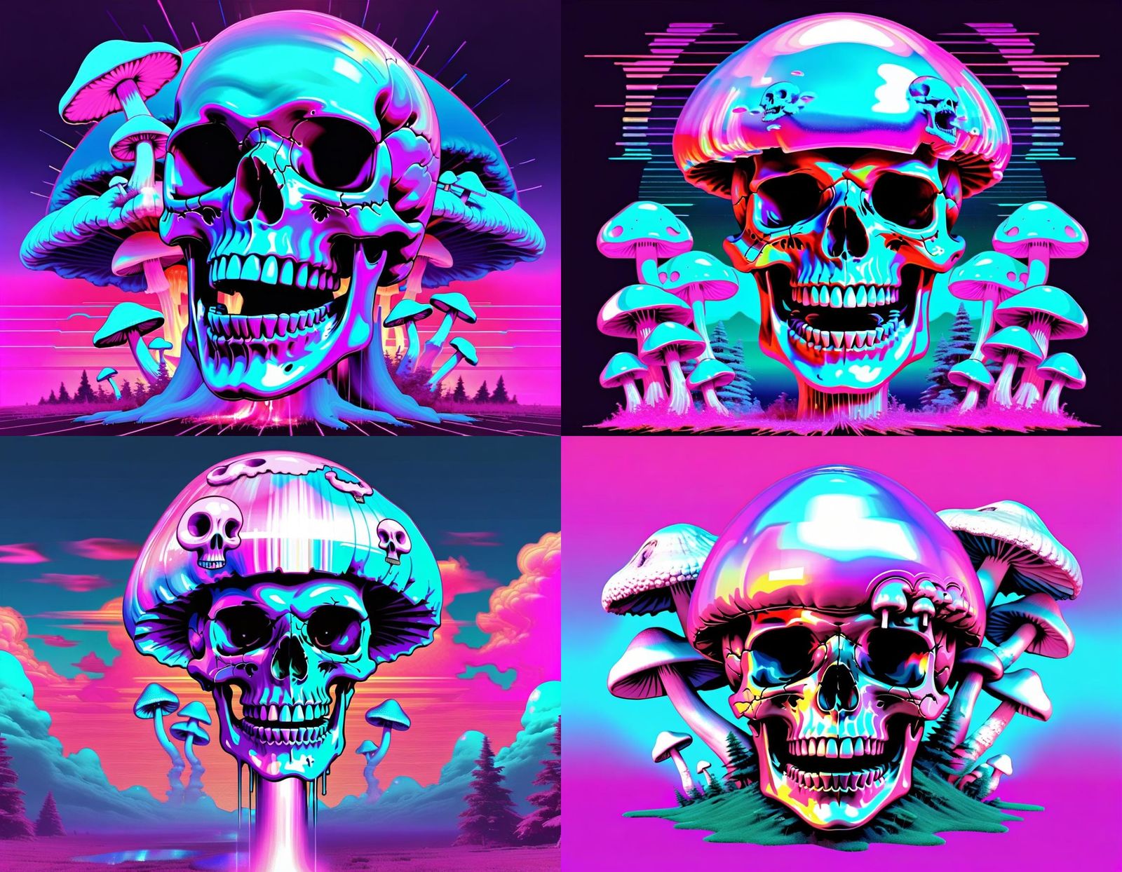 Holographic Vaporwave Nightmare in a Mushroom Cloud