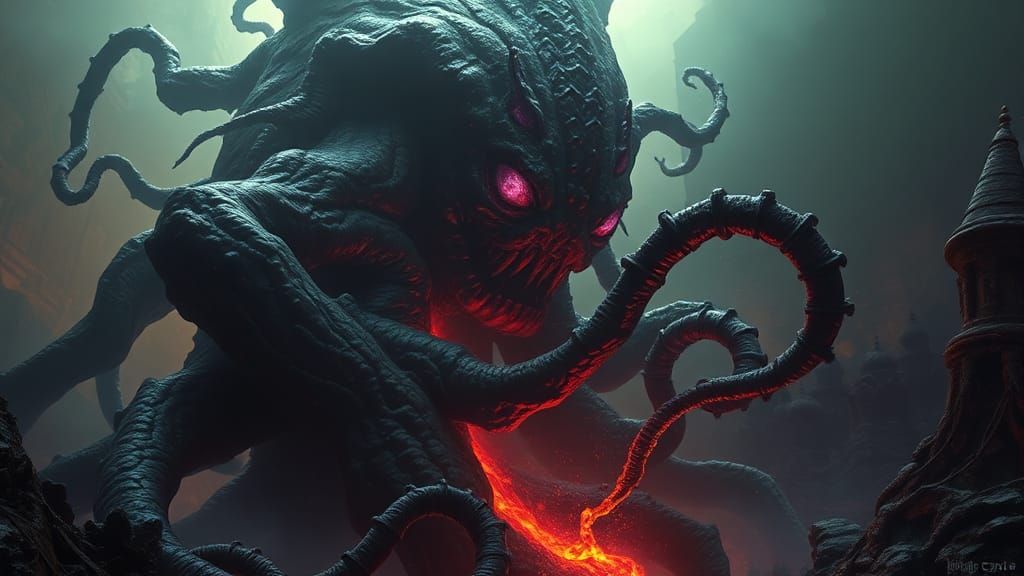 Towering Sludge Monster with Malevolent Intent