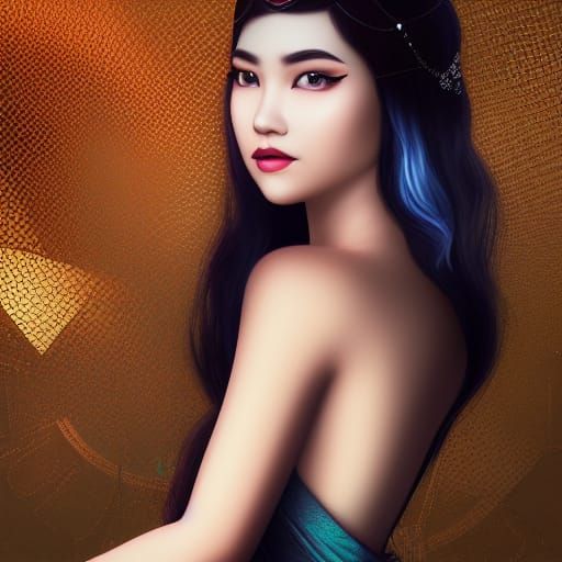 Gatsby-Style Portrait of Young Thai Woman