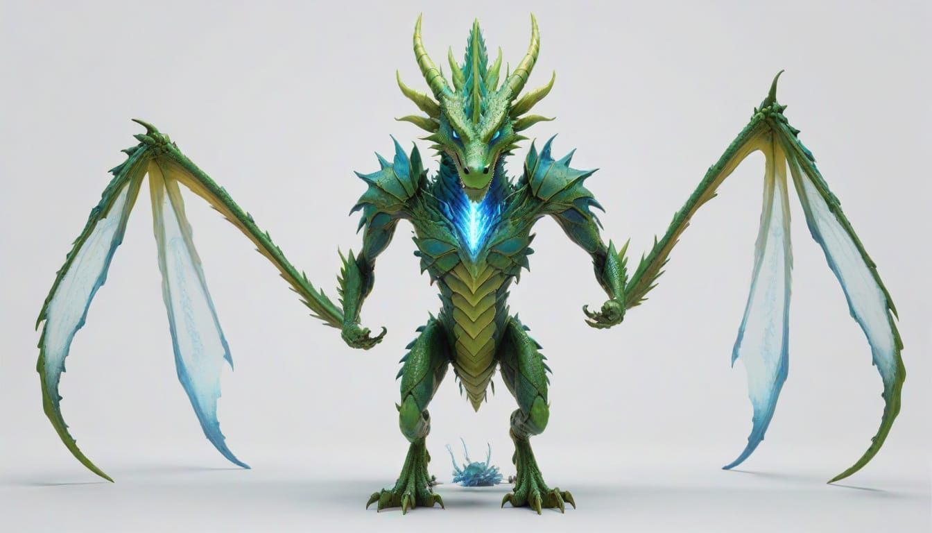 Cybernetic Dragon Soaring Through Futuristic Swamp