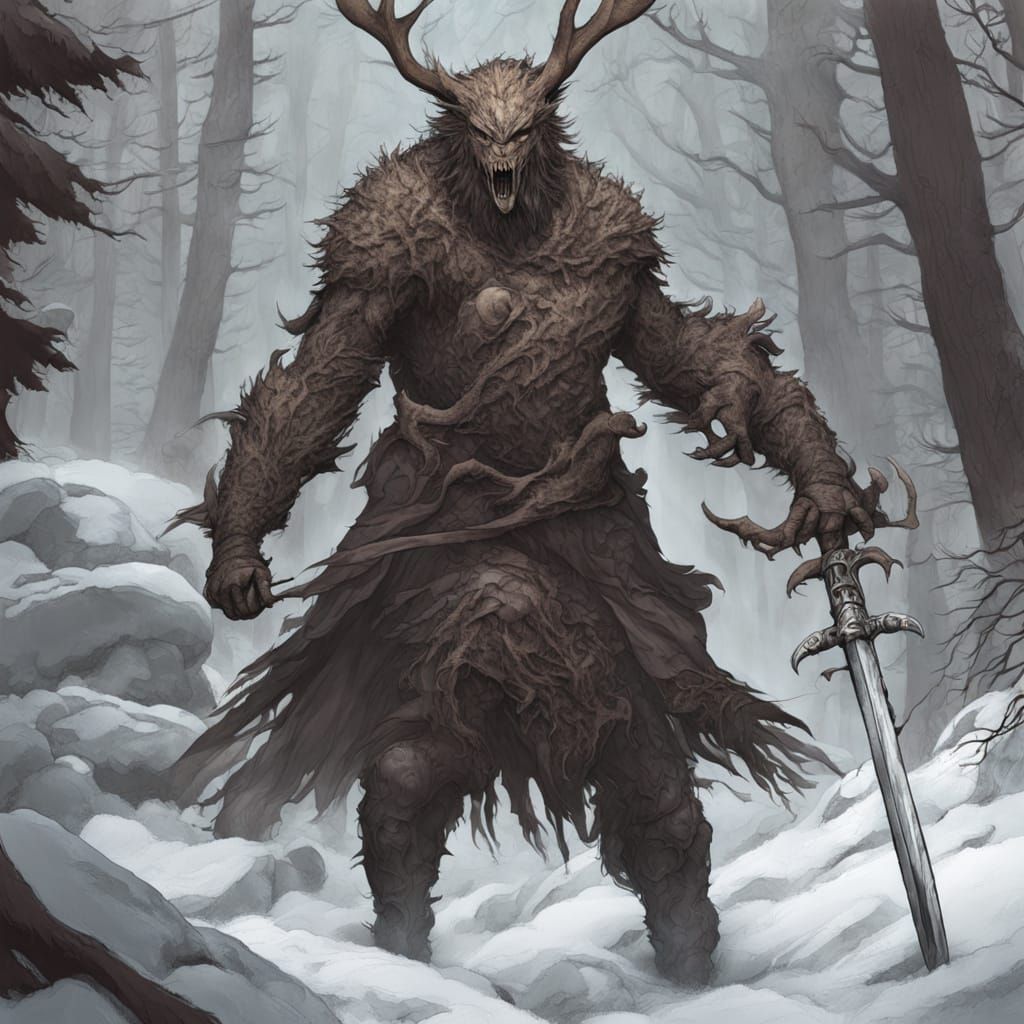 Fearsome Wendigo Knight in Armor