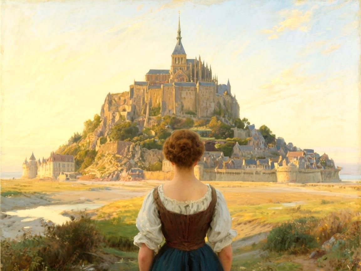 Mont Saint-Michel During Low Tide (animated)