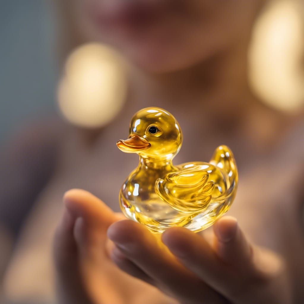 Reflective Glass Duckling Figurine, Studio Photography
