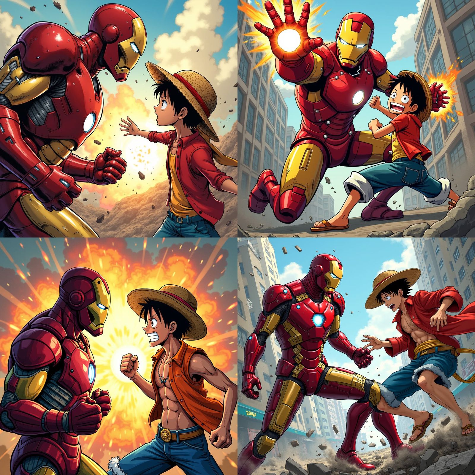 Ironman vs Luffy: Comic Book Art Battle