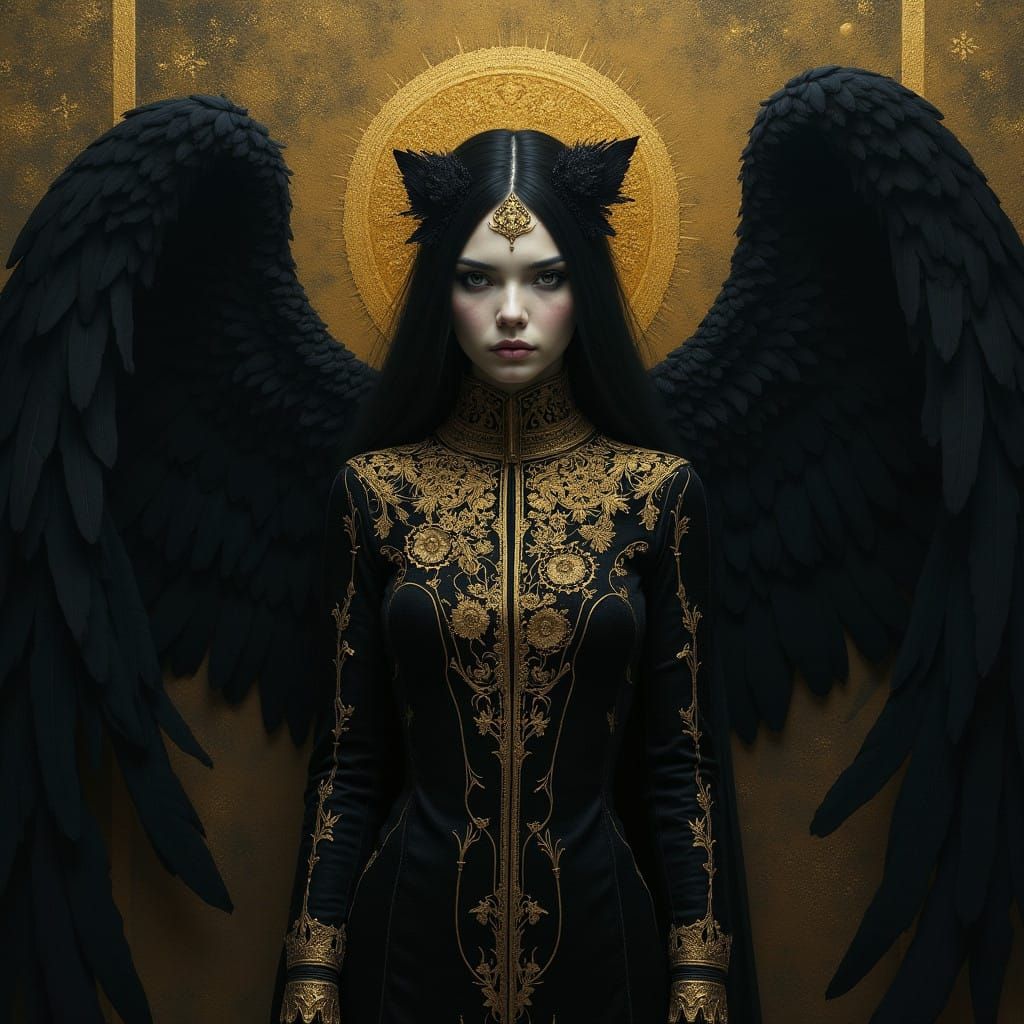 Gothic Angel in Opulent Splendor