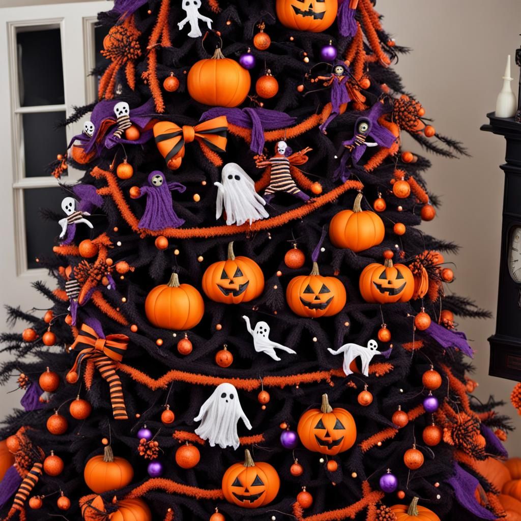Halloween-Themed Christmas Tree
