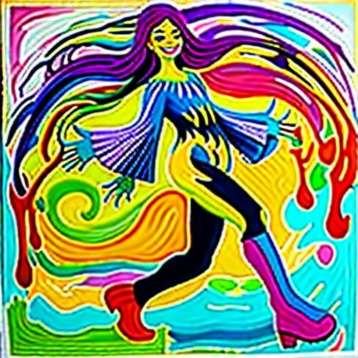 Happy Flower Monster: An Impasto Acrylic Painting