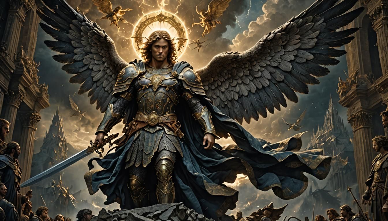 Epic Archangel Michael in Detailed Illustration