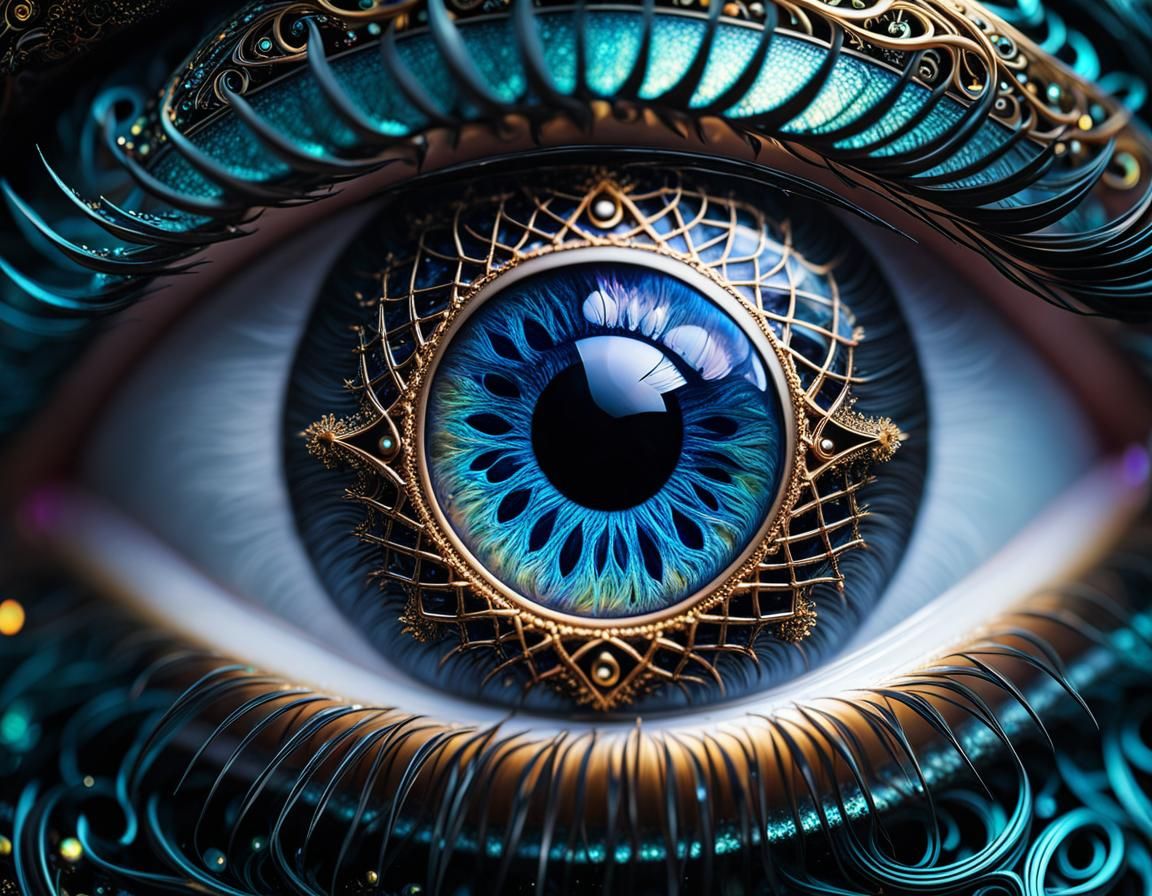 Galaxy Eye Macro Shot in Fairycore Style