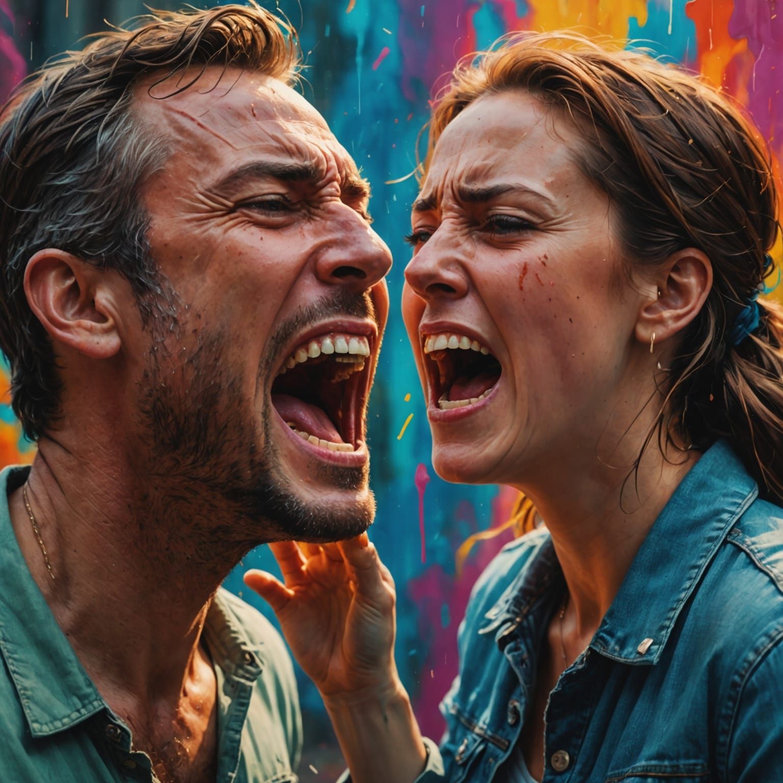 A Man's Anguished Cry in a Turbulent Emotional Landscape