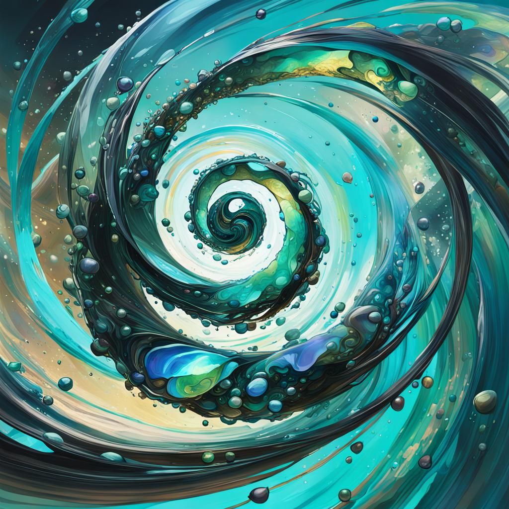 Abstract Swirling Art in Anime Style