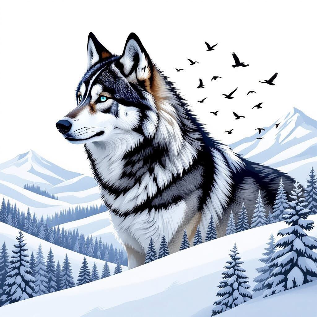 wolf or Siberian Husky