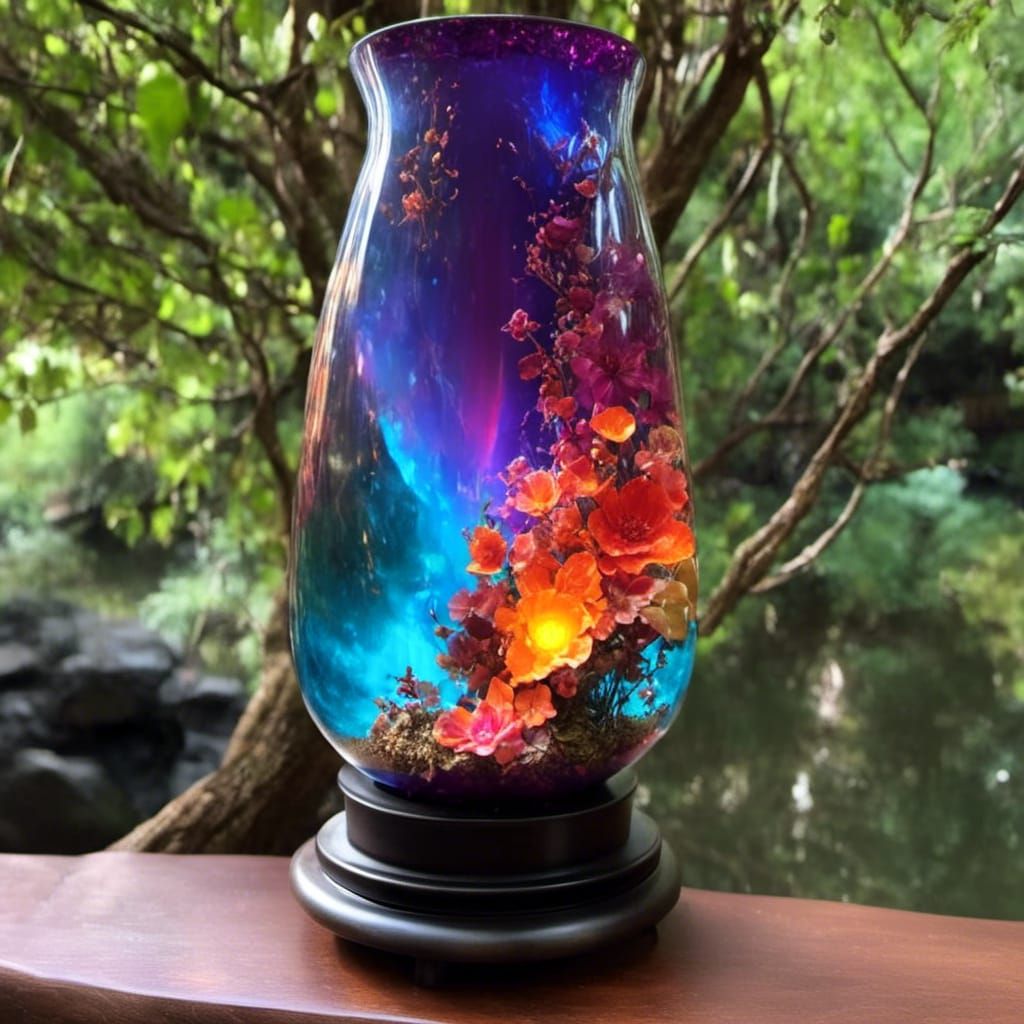 Pixie in Lava Lamp: Hyperrealistic Fantasy Art